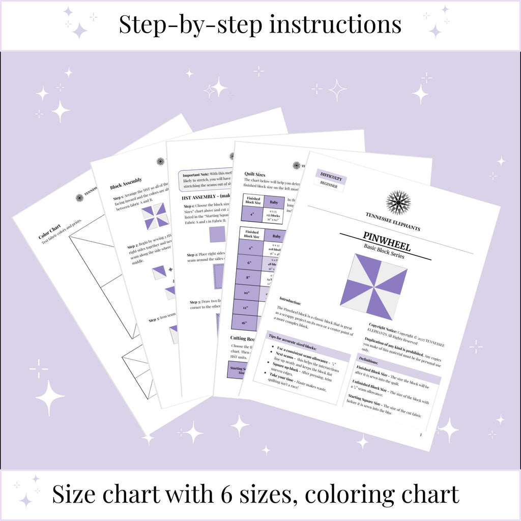 Digital - Pinwheel Quilt Block Pattern