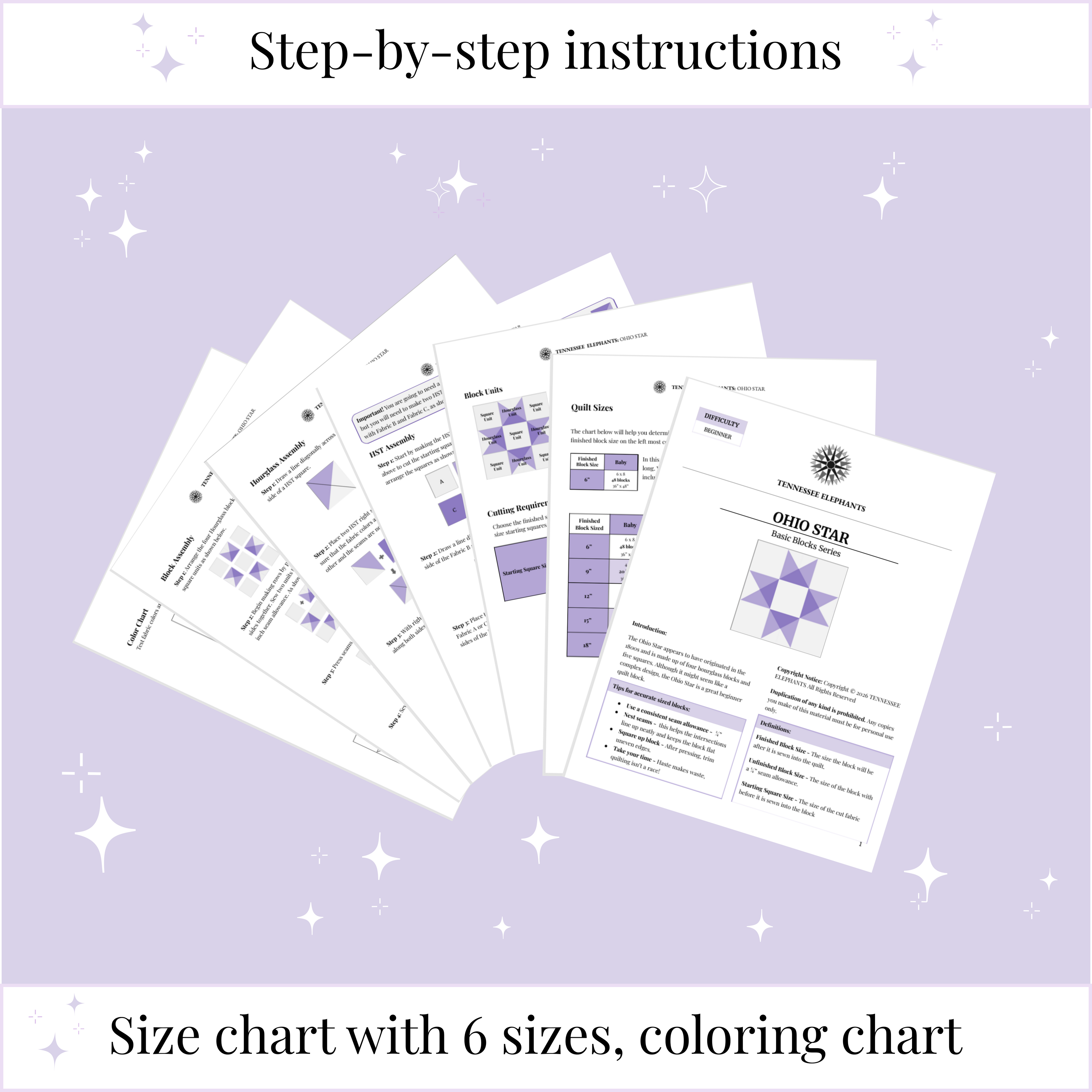 Digital - Ohio Star Quilt Block Pattern