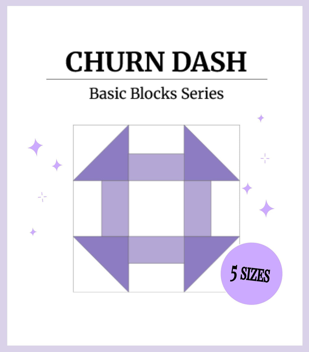 Digital - Churn Dash Quilt Block Pattern