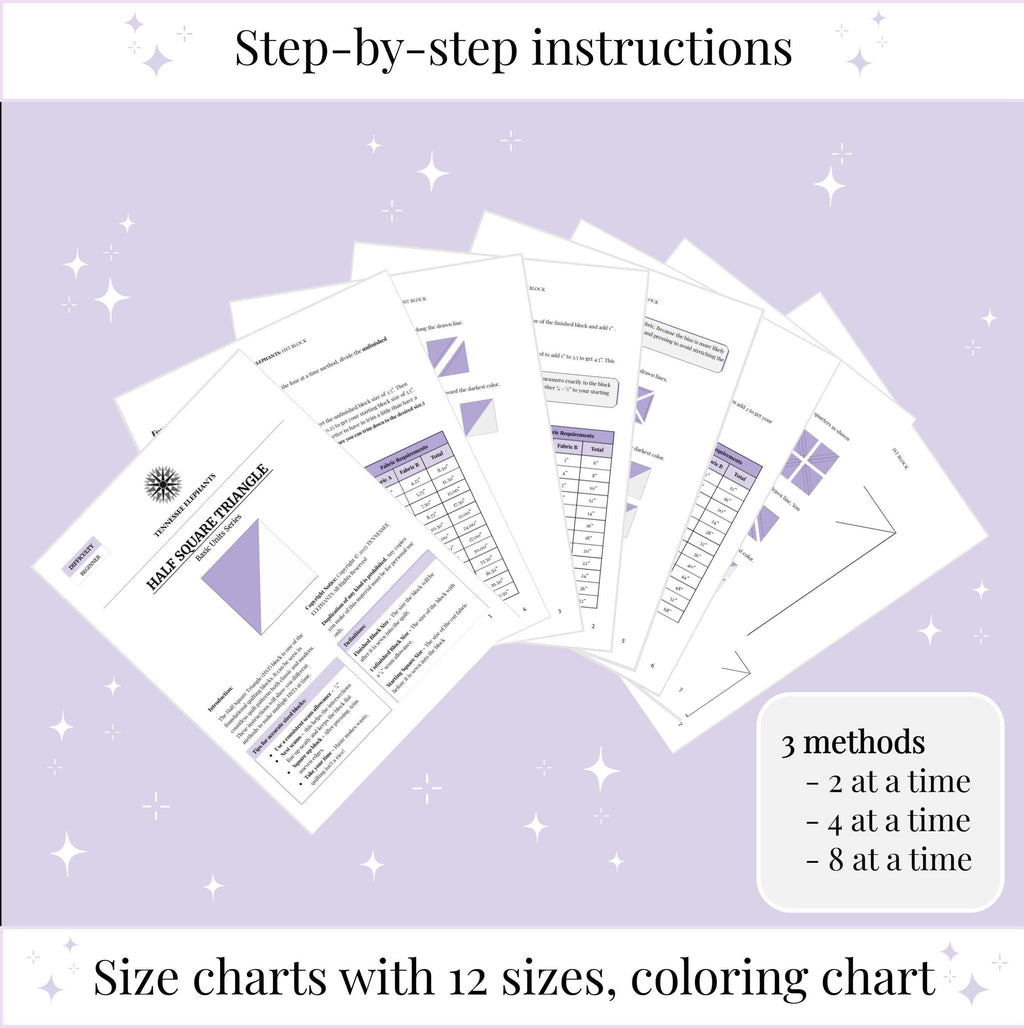 Digital - Half Square Triangle (HST) Quilt Block Pattern