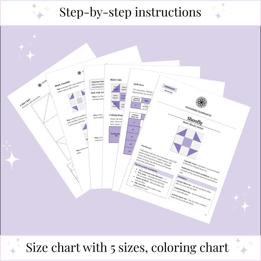 Digital - Shoofly Quilt Block Pattern