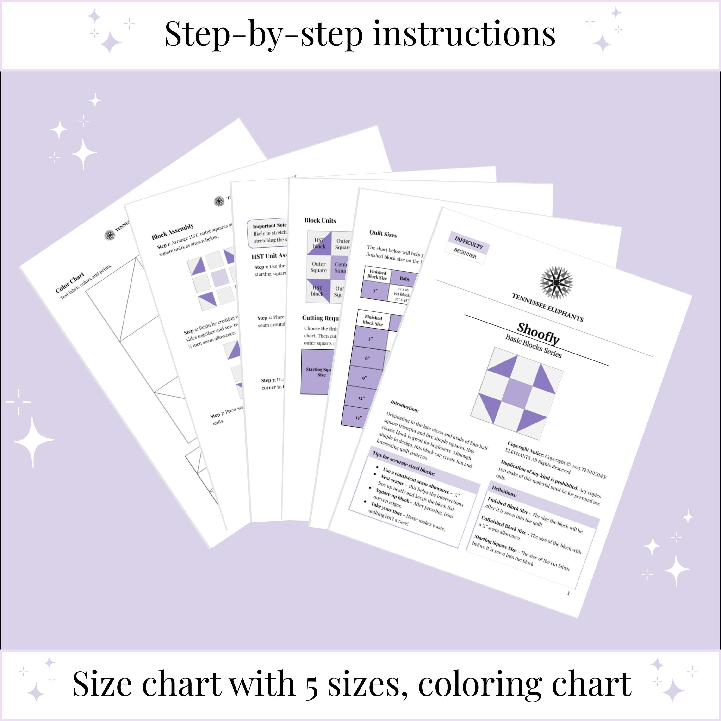 Digital - Shoofly Quilt Block Pattern